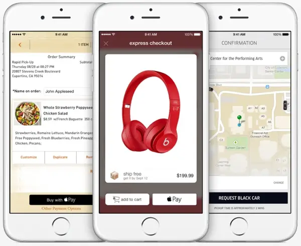 Apple Pay checkout on iPhone 6 with Touch ID