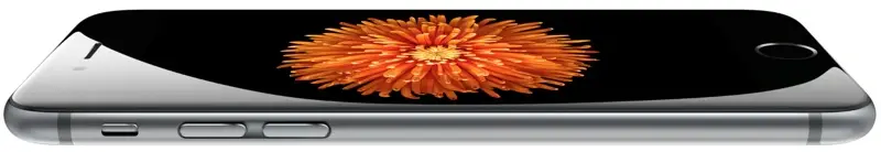 iPhone 6 side view showing the curved glass and thin aluminum body