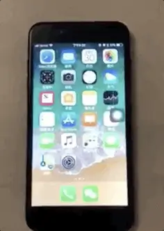 iPhone 8 with an aftermarket replacement screen on the home screen